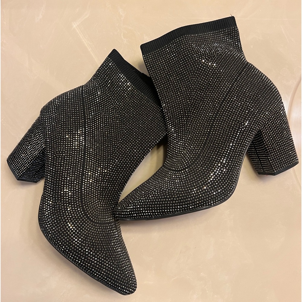 Torrid rhinestone zip up boots size 9.5WW